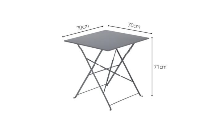 Mesa de jardín plegable de acero - Imagen 6